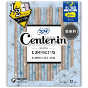 (激安低至7折後$19) Unicharm Center-In 纖薄柔軟 夜用 有翼衛生巾 (無香味) 12枚 30.5cm 日本製 KZ