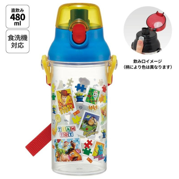 (低至75折) (日本製) Skater Disney 直飲式透明水樽 水壺 連背帶 480ml - Toy Story 反斗奇兵