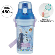 (日本製) Skater Disney 直飲式水樽 水壺 連背帶 480ml - Frozen Elsa Anna 冰雪奇緣