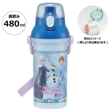 (日本製) Skater Disney 直飲式水樽 水壺 連背帶 480ml - Frozen Elsa Anna 冰雪奇緣