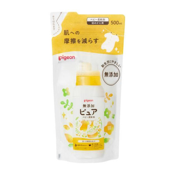 (低至$24) 新裝 日本製 Pigeon 貝親 嬰兒衣物柔順劑 (補充裝) 500ml 花香味 U