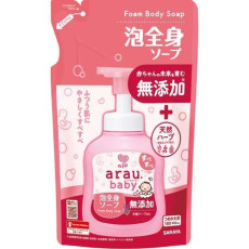 (低至$30) 日本製 Arau Baby 嬰兒 2合1 泡沫洗髮沐浴液 (補充裝) 400ml Saraya 雅樂寶 沐浴乳 沐浴露