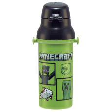 (日本製) Skater Disney 直飲式水樽 水壺 連背帶 480ml - Minecraft