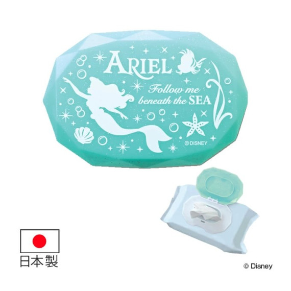 日本製 Disney Ariel 美人魚 重覆黏貼 濕紙巾蓋 / 可重複使用 蓋子