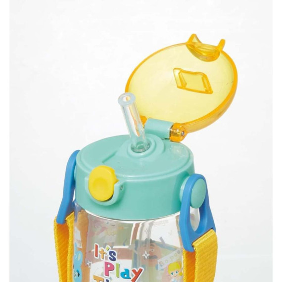 (激安低至6折) Skater Disney 飲管式透明水樽 吸管水壺 連背帶 480ml - Toy Story 反斗奇兵 (日本直送) U